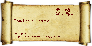 Dominek Metta névjegykártya